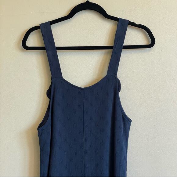 Gianni Bini S Navy Blue romper button down summer vacation bow tie square - Picture 6 of 7